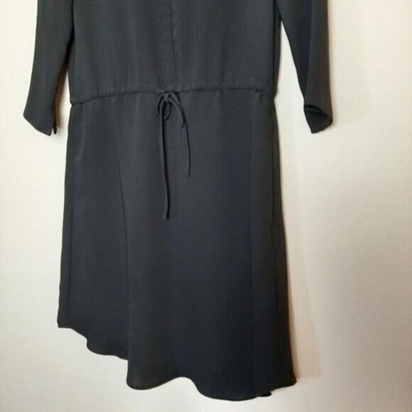BABATON / Aritzia Shirt Dress Long Sleeve Waist Drawstring Black Sz XS Flawed - Picture 9 of 16